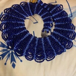 Royal Blue Beaded Necklace